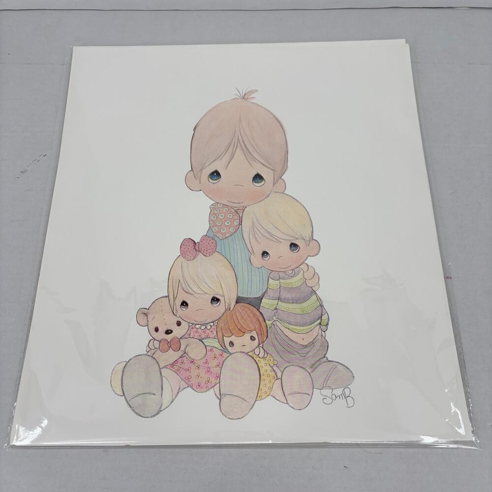 Precious Moments Poster Art Print‎ Children Kids Grandkids 13.5 x 15 Inch Sam B